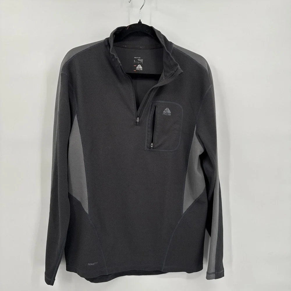 Nike ACG VTG Sweater Mens Large Gray‎  Lightweight 1/4 Zip Pullover Outdoor